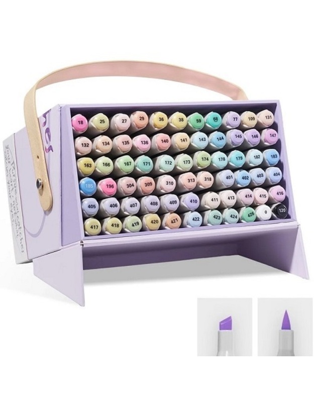 Dvipusiai markeriai - flomasteriai ARRTX Oros, 66 spalvų, pastelinių atspalvių