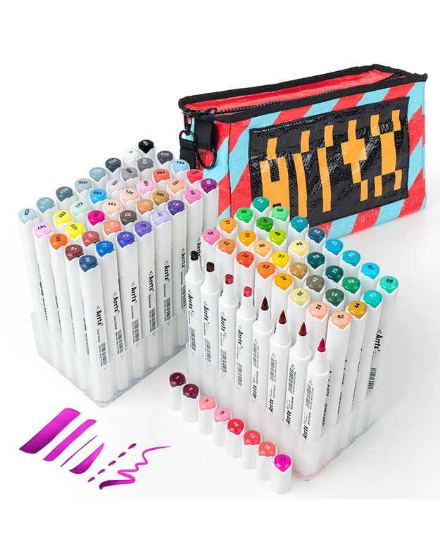 Dvipusiai markeriai - flomasteriai ARRTX Oros, 80 spalvų