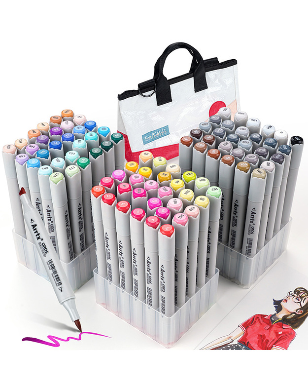 Dvipusiai markeriai - flomasteriai ARRTX Oros, 90 spalvų