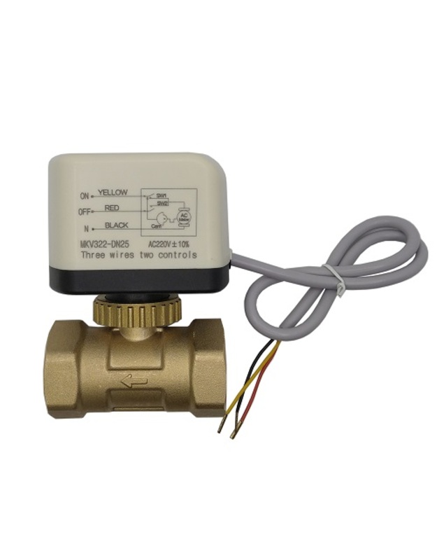 Elektrinis vandens vožtuvas, 220V, DN25, rutulinis