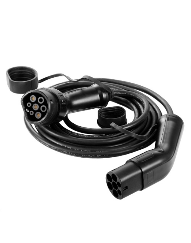 Elektromobilio įkrovimo kabelis Type 2 - Type 2, 32A, 22kW, 3-fazė, 5m