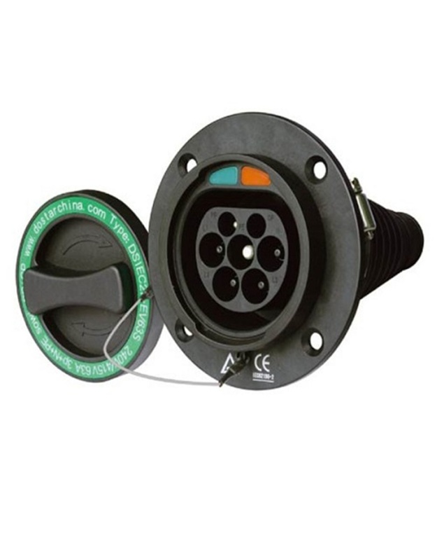 Elektromobilio kištukinis lizdas Duosida Type 2 (Male), 32A, 3-fazė