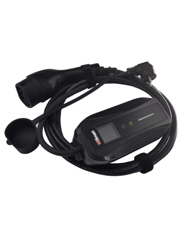 Elektromobilio nešiojamas įkroviklis Type 2 - Schuko (220V), 6-16A, 3.5kW, 1-fazė, 5m