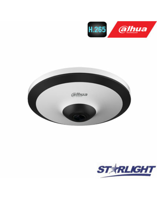 Fish-Eye IP kamera EW5541-AS. STARLIGHT 5MP 25fps. 360°, IR iki 10m., IVS, WDR