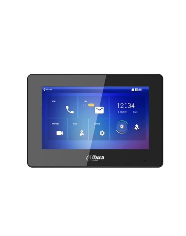 IP domofono monitorius 7 col. 1024x600,Micro SD kortelės prievadas,PoE(802.3af) juodas, SIP