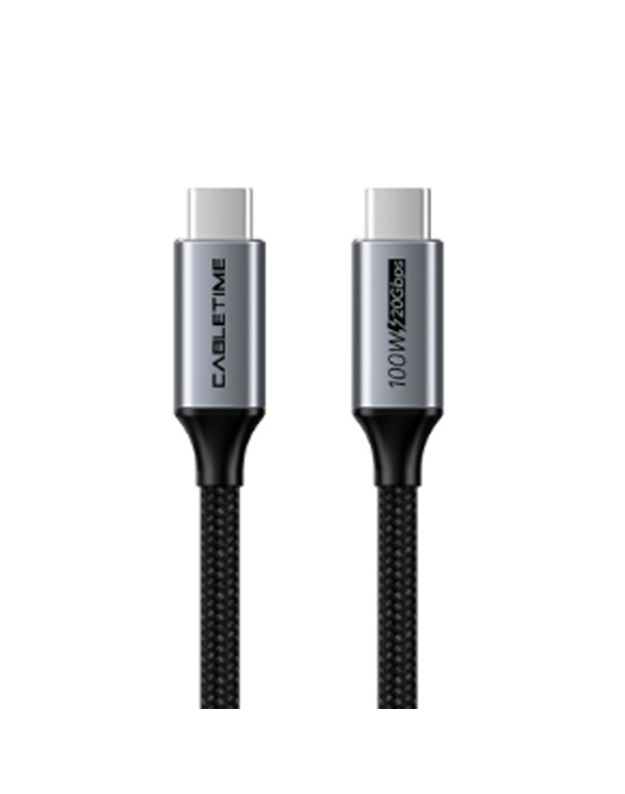 Kabelis USB3.2, USB-C - USB-C, 20Gbps, 100W, 20V/ 5A, 4K/ 60HZ, 1m