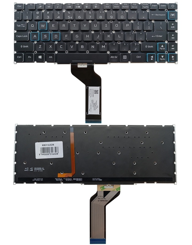 Klaviatūra ACER: Predator Triton PT515-51, PT515-52, su RGB pašvietimu, US