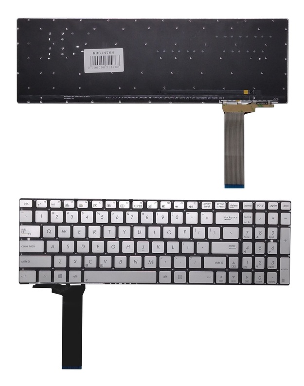Klaviatūra ASUS N550J, US (sidabrinė)