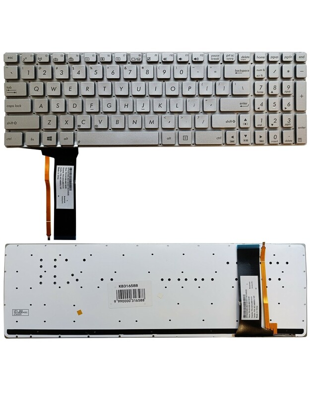 Klaviatūra ASUS N56, N76, N750, su pašvietimu, US