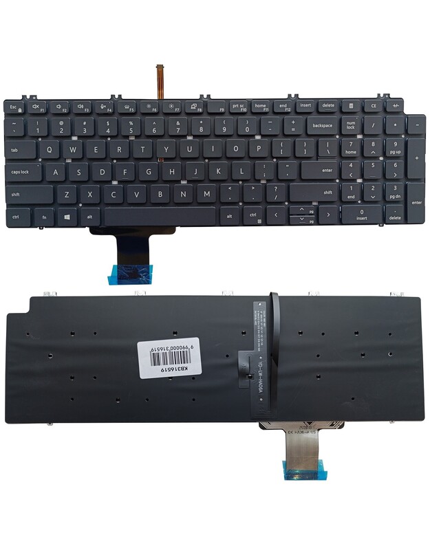 Klaviatūra DELL Precision 7550, 7560, 7750, 7760, su pašvietimu, US