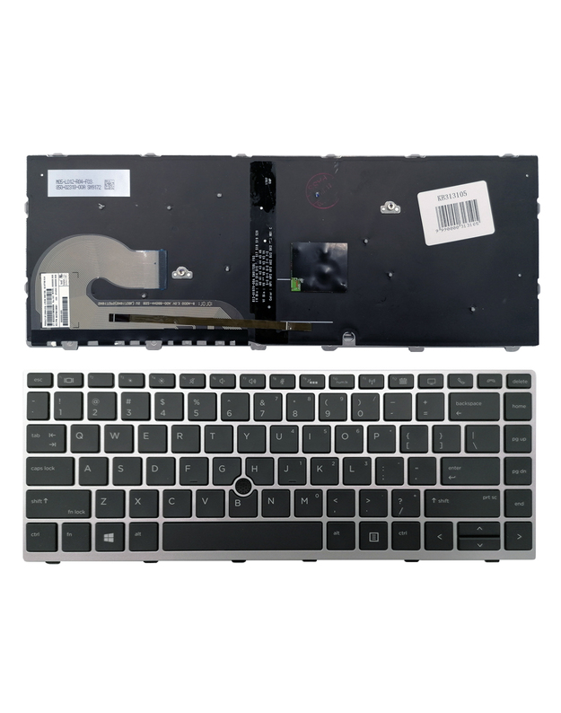 Klaviatūra HP: EliteBook 840 G5 846 G5 745 G5 (sidabrinė, su apšvietimu)