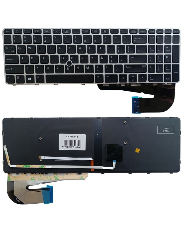 Klaviatūra HP EliteBook 850 G3, ZBook 15u G3, su pašvietimu, su „trackpoint“