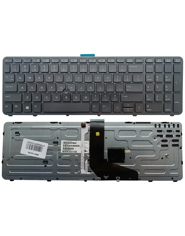 Klaviatūra HP ZBook 15 G1 G2, su pašvietimu ir „trackpoint“, US