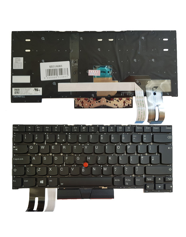 Klaviatūra Lenovo ThinkPad T490s, T495s, UK, su pašvietimu