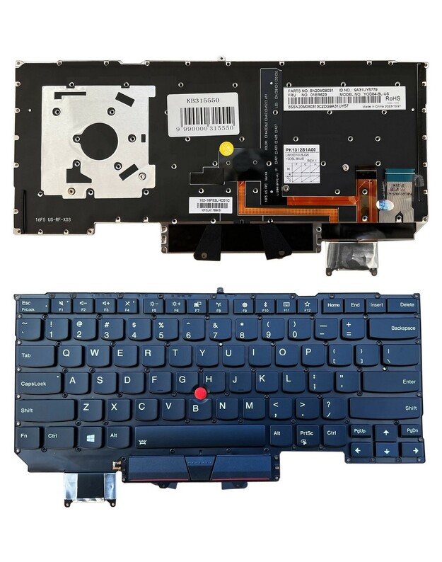 Klaviatūra LENOVO X1 Carbon Gen 6, su pašvietimu, su trackpoint, US