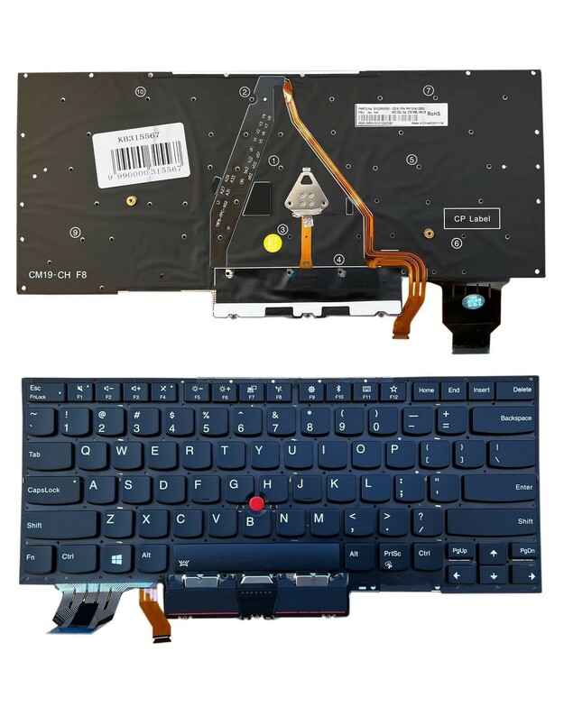 Klaviatūra LENOVO X1 Carbon Gen 7, su pašvietimu, su trackpoint, US