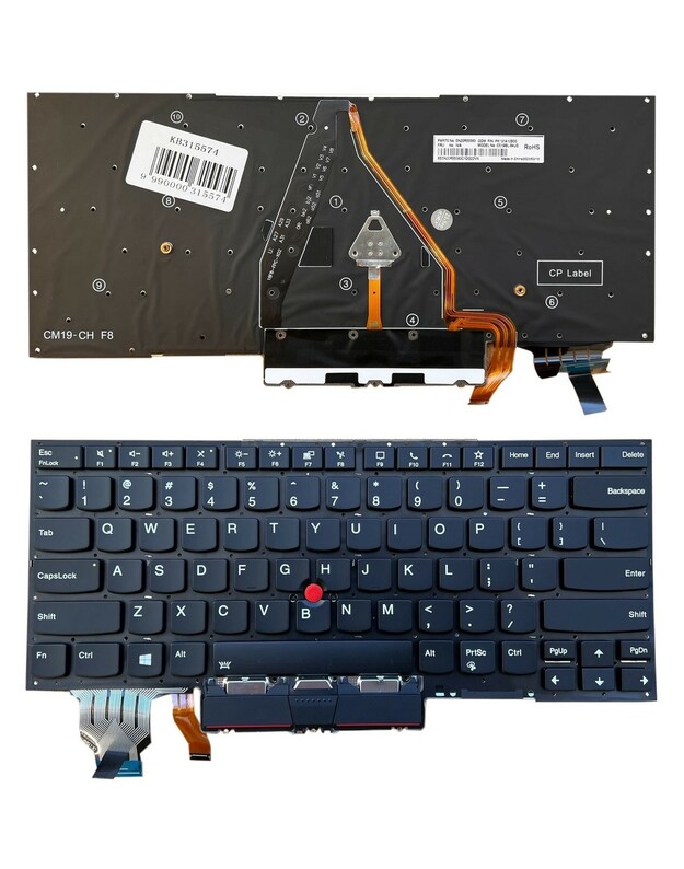Klaviatūra LENOVO X1 Carbon Gen 8, su pašvietimu, su trackpoint, US