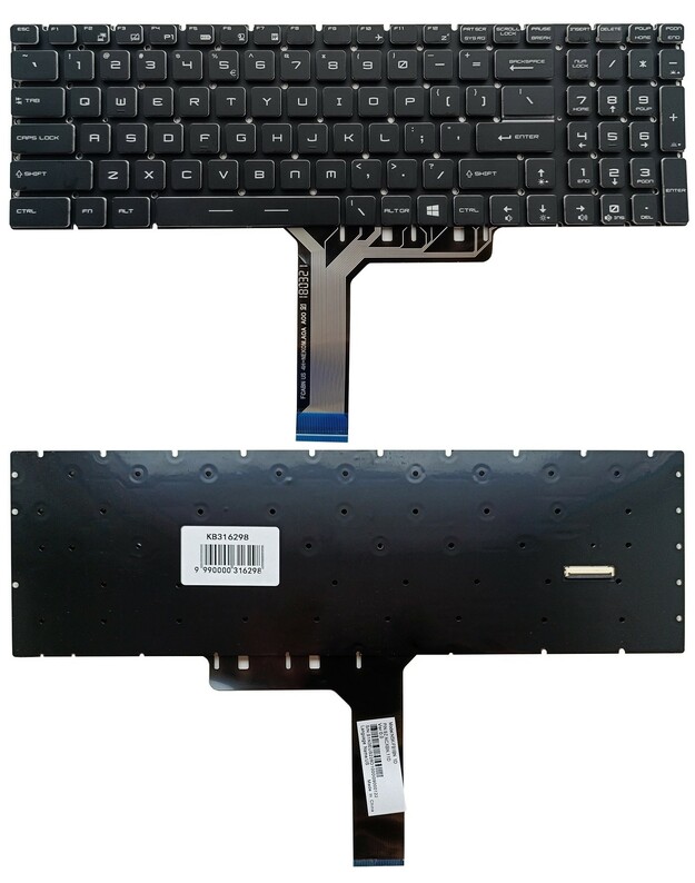 Klaviatūra MSI: GE63, GE73, GS63, GS73, su RGB apšvietimu, US