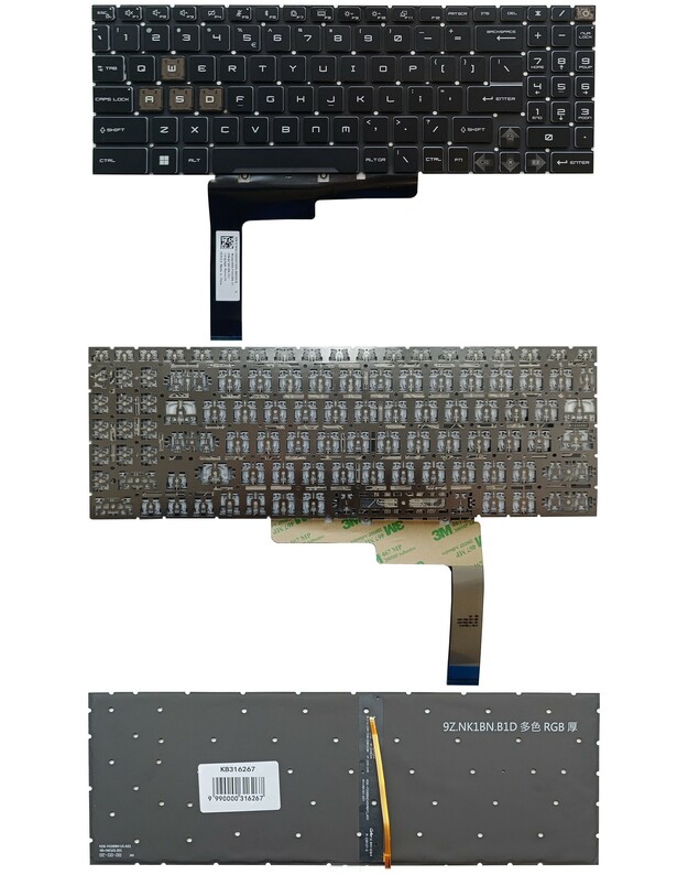 Klaviatūra MSI: GL76, GL66, GF76, GF66, su RGB apšvietimu, US