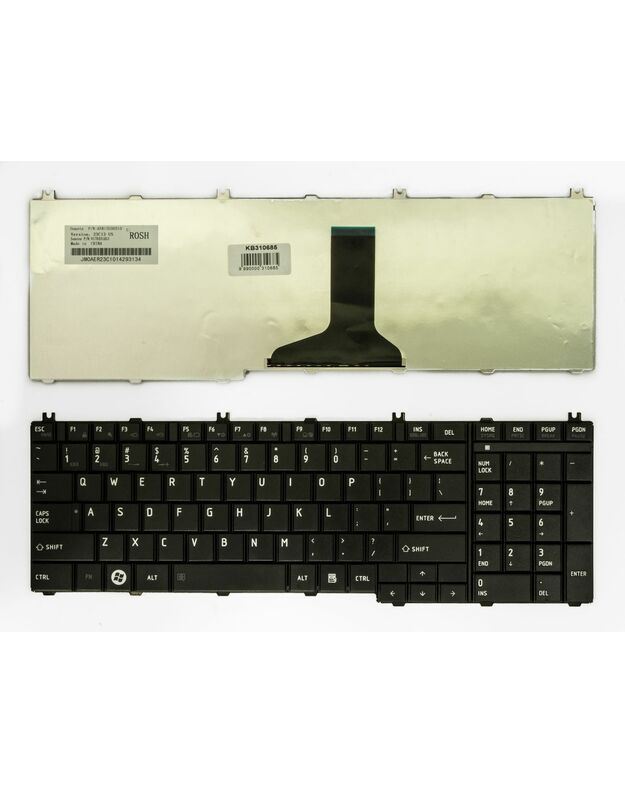 Klaviatūra TOSHIBA: Satellite C650, L650,  L670