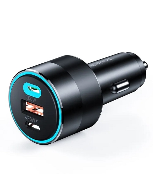 Kroviklis CHOETECH 2xUSB-C, USB-A: 12-24V, 130W, QC3.0, PD3.0, PPS