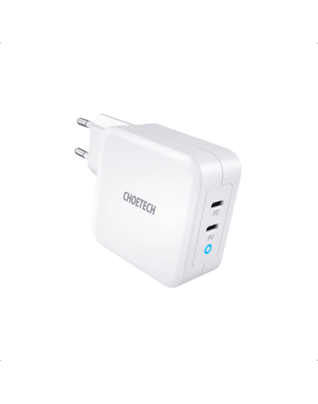 Kroviklis CHOETECH GaN 2xUSB Type-C: 100W, PD