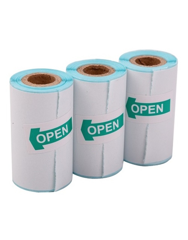 Lipnus popierius terminiam spausdintuvui, D30mm x 52mm, 3 ritinėliai