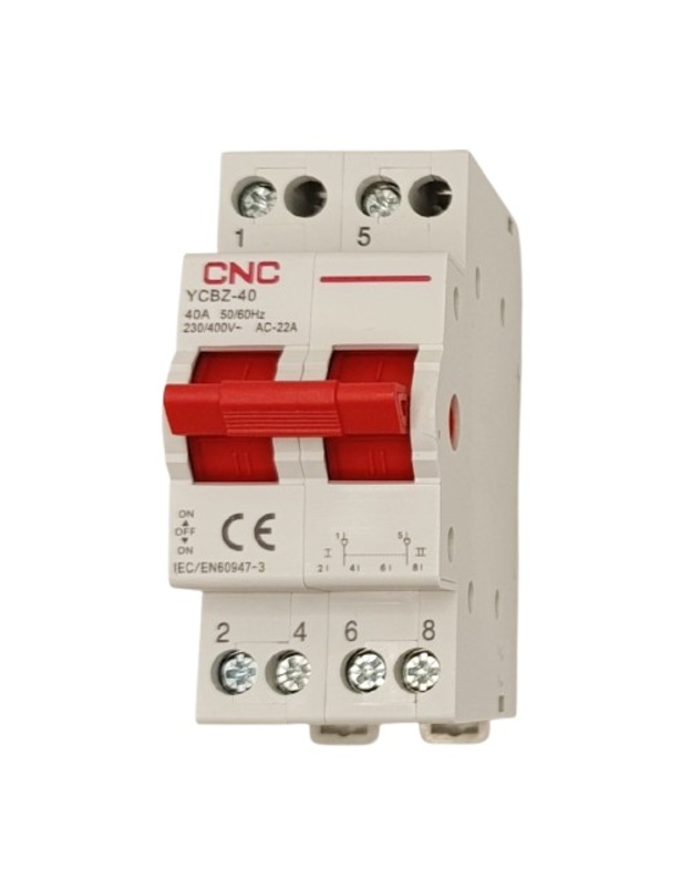 Modulinis perjungiklis CNC YCBZ-40, 2P, 40A, 1-0-2