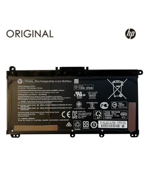 Nešiojamo kompiuterio baterija HP TF03XL, 3470mAh, Original