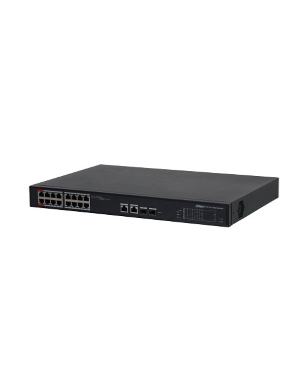 PoE šakotuvas 100Mbps 16portu+2G uplink + 2SFP, ePoE 8 portai, ePoE iki 800m, Hi-PoE
