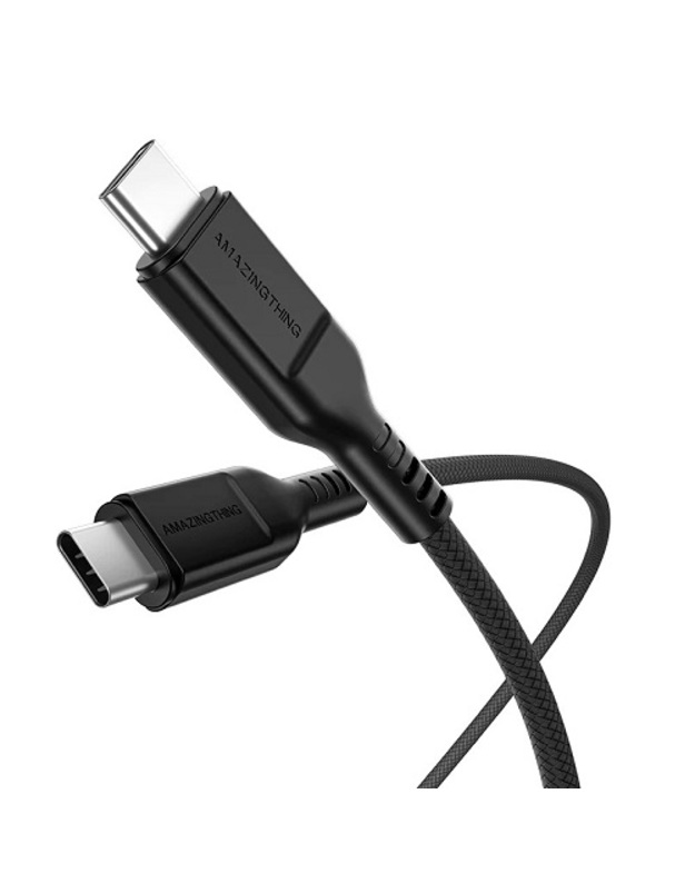 Premium kabelis USB-C - USB-C, PD140W (juodas, 1.8m)