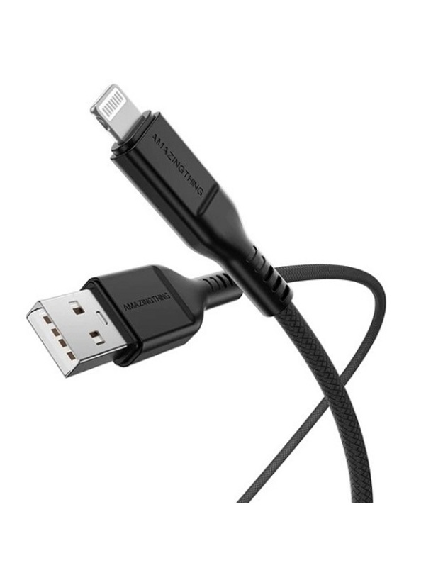 Premium kabelis USB Type-A - Lightning, PD30W (juodas, 1.1m)