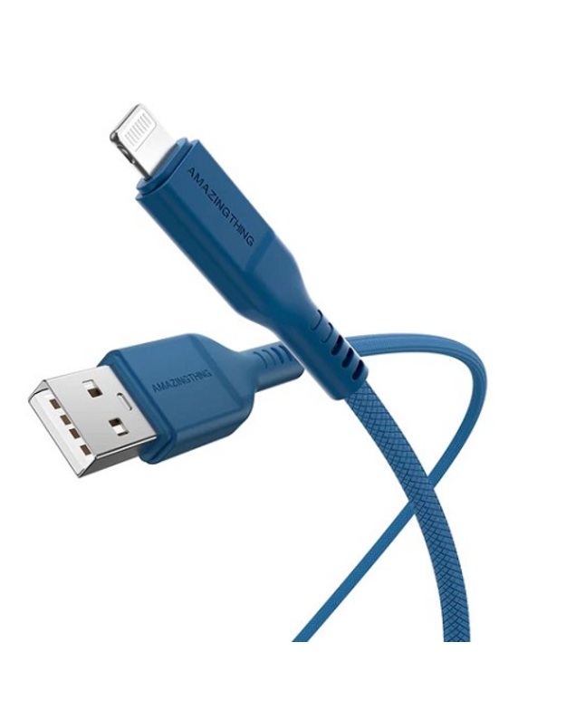 Premium kabelis USB Type-A - Lightning, PD30W (mėlynas, 1.1m)