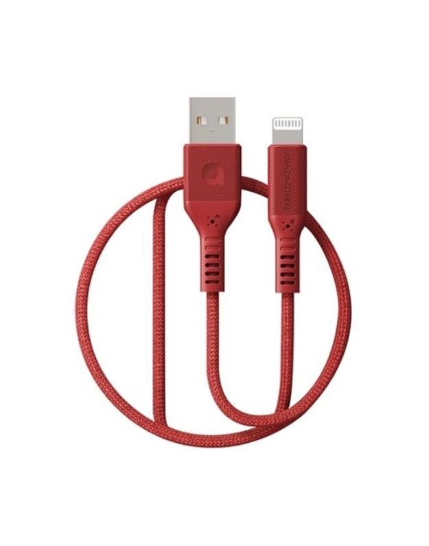 Premium MFI sertifikuotas kabelis USB - Lightning (raudonas, 1.2m)