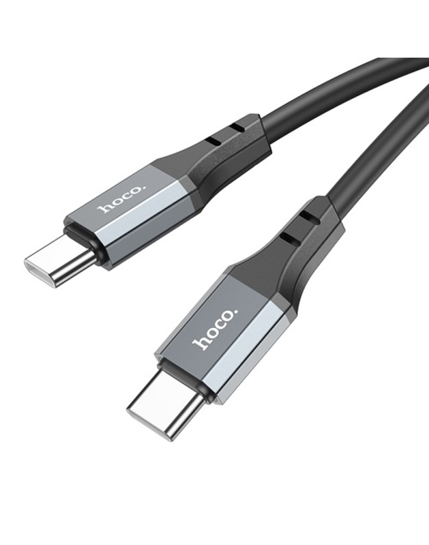 Silikoninis kabelis USB-C - USB-C, 60W (juodas, 3m)