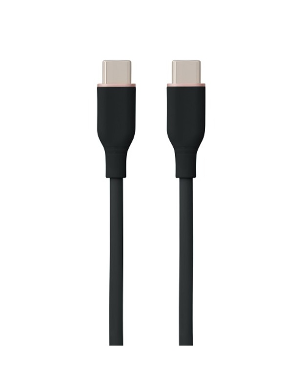 Silikoninis kabelis USB Type-C - Type-C, 60W (juodas, 1m)