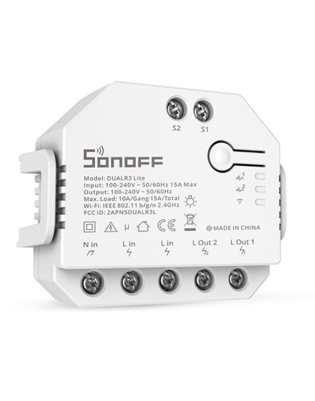 SONOFF išmanusis 2 kanalų jungiklis Wi-Fi su elektros sąnaudų apskaita