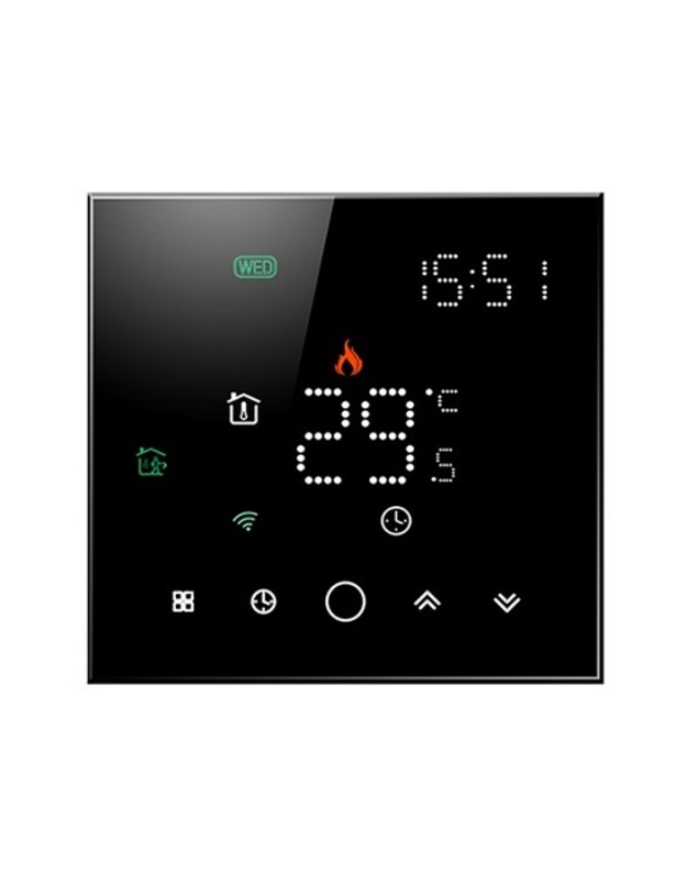 TUYA Programuojamas termostatas WiFi, juodas