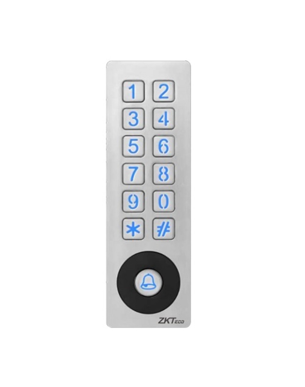 ZKTECO RFID kortelių skaitytuvas ir klaviatūra su integruotu valdikliu, 13.56MHz Mifare, IP65, PRO-V
