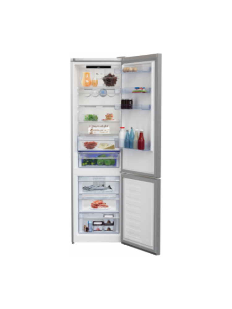 BEKO Refrigerator RCNA406E40ZXBN, Energy class E (old A++), height 202.5 cm, Neo frost, HarvestFresh, Inox