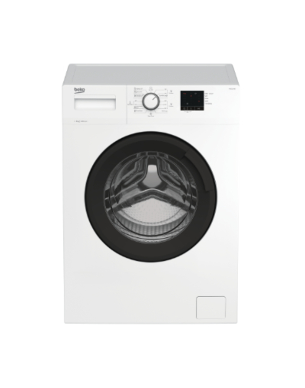 BEKO Washing Machine WRE6511WBD, Energy class E (old A+++), 6kg, 1000rpm, Depth 44cm, Black doors