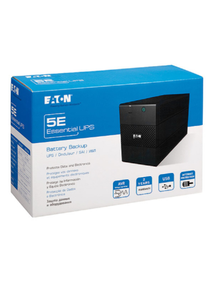 Eaton 5E 650VA/360W line-interactive, 4 IEC C13 (10A) outputs, USB