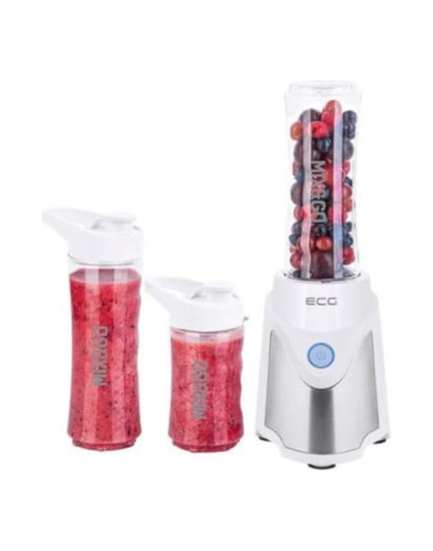 ECG SM 5030 Mix&Go Smoothie maker, 3 mixing container/bottles (2 x 570 ml, 1 x 400 ml), Triple Stainless Steel Blades, 2 thermo sleeves