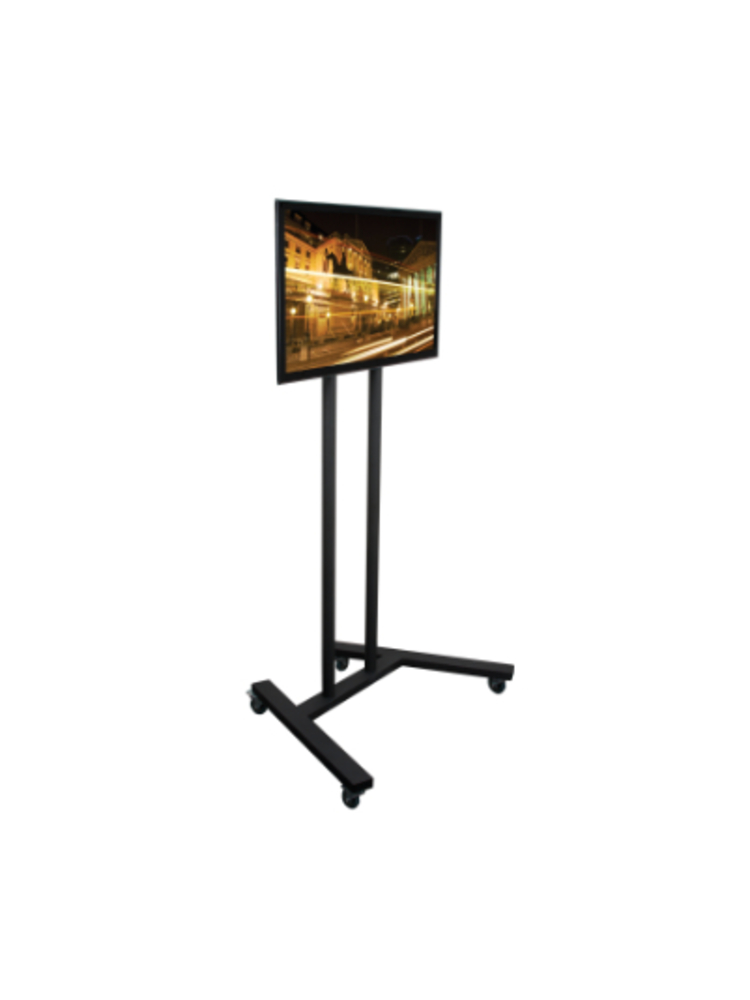 Large Universal Flat Screen Trolley / Floor Stand (VESA 800 x 600) - 1.8m Ø50mm Poles