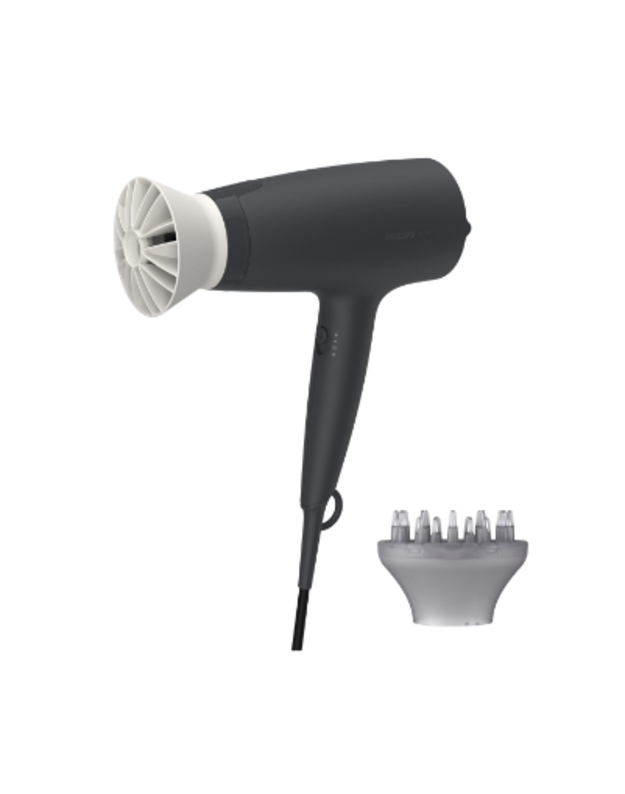 Philips 3000 series Hair Dryer BHD302/30, 1600W, 3 heat and speed settings, ThermoProtect attachment