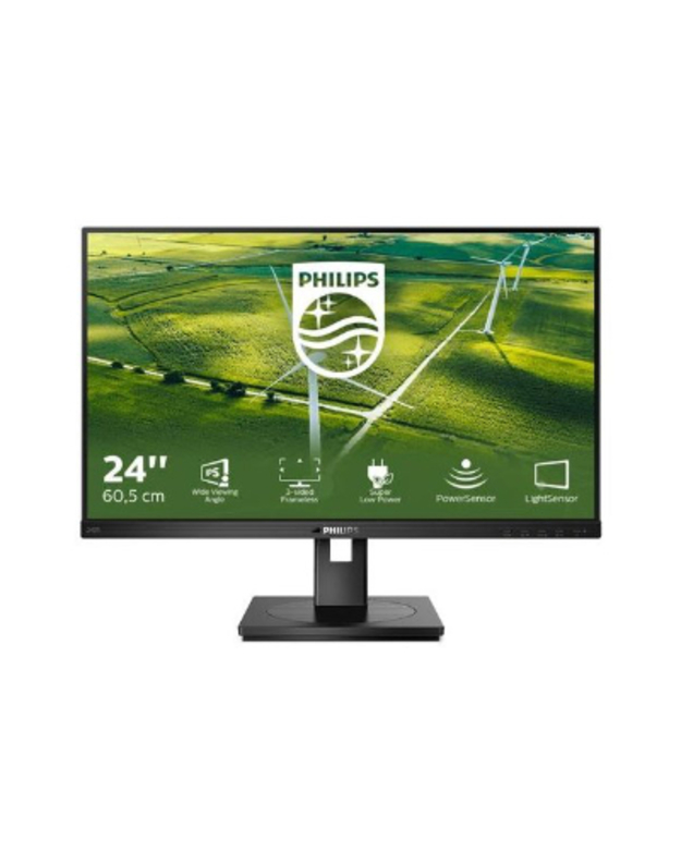Philips B Line 242B1G - LED monitor - 24" (23.8" viewable) - 1920 x 1080 Full HD (1080p) @ 75 Hz - IPS - 250 cd/m² - 1000:1 - 4 ms - HDMI, DVI-D, VGA, DisplayPort - speakers - black texture