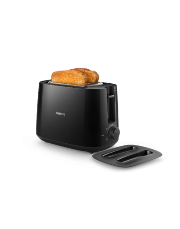 Philips Daily Collection Toaster HD2582/90 8 settings Integrated bun warming rack Compact design Dust cover
