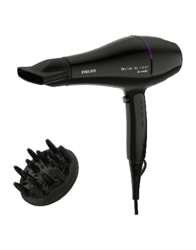 Philips DryCare Pro Hairdryer BHD274/00 Powerful AC motor 2200W drying power High air speed up to 130 km/h* 2x more ions** for shiny hair