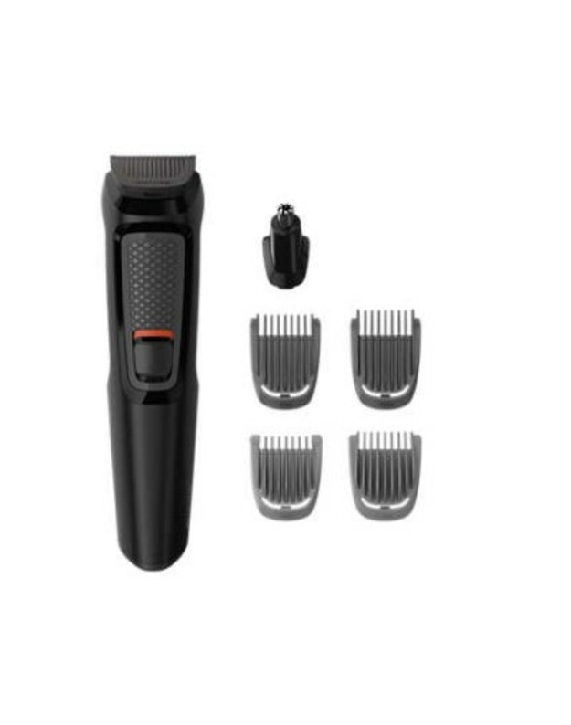 Philips Multigroom series 3000 6-in-1, Face MG3710/15 6 tools Self-sharpening steel blades Up to 60 min run time Rinseable attachments