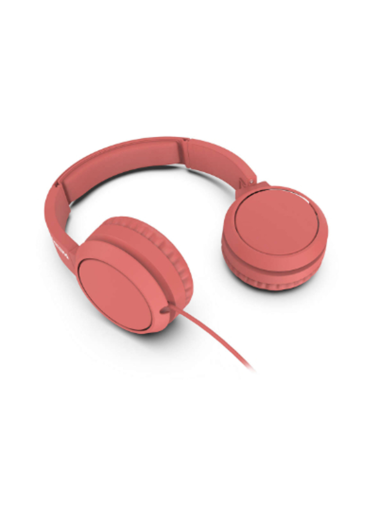 PHILIPS On-Ear Headphones with microphone TAH4105RD/00 32mm drivers/closed-back, Compact folding, Red